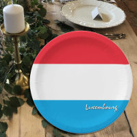 Luxembourg Flag plates, party, sports, Luxembourg