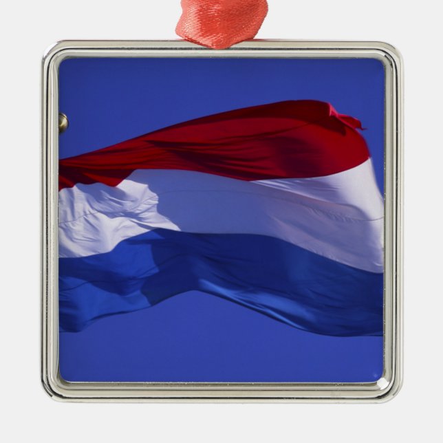 Luxembourg flag RF) Metal Tree Decoration (Front)