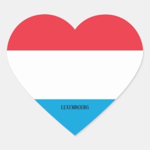 Luxembourg Flag Splendid Patriotic Heart Sticker