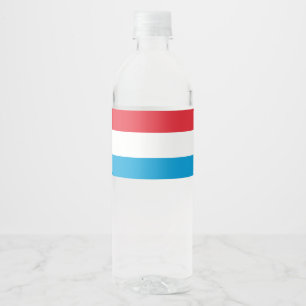 Luxembourg flag water bottle label
