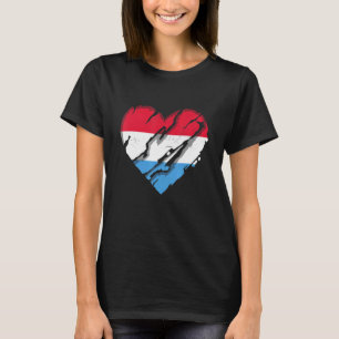 Luxembourg Heart Luxembourg Flag Luxembourg Pride T-Shirt