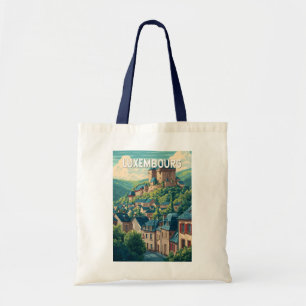 Luxembourg Illustration Travel Art Vintage Tote Bag