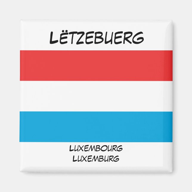 Luxembourg Languages Flag Square Magnet (Front)