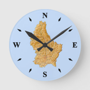 Luxembourg Map Clock