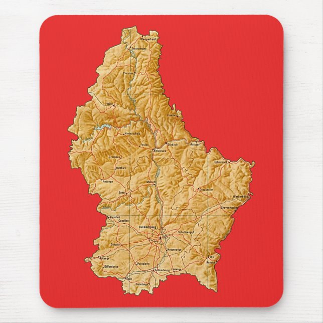 Luxembourg Map Mousepad (Front)