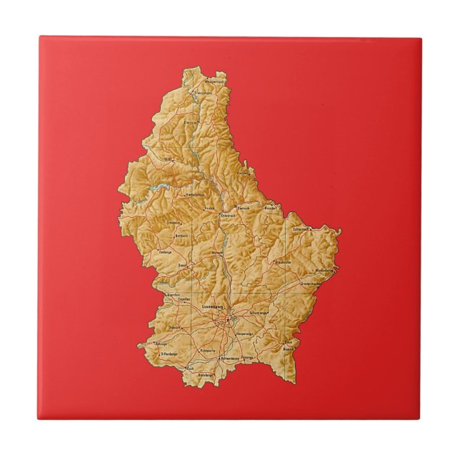 Luxembourg Map Tile (Front)