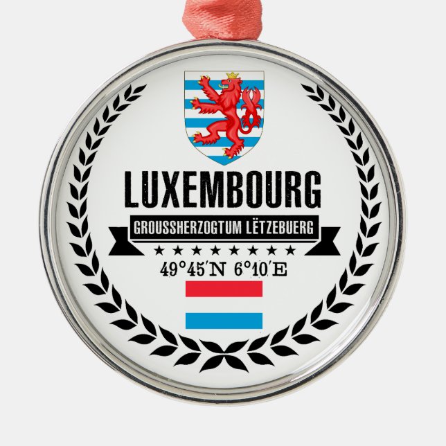 Luxembourg Metal Tree Decoration (Front)
