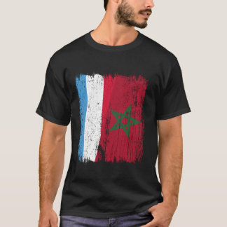 Luxembourg Morocco Half Flag Luxembourgish Morocca T-Shirt
