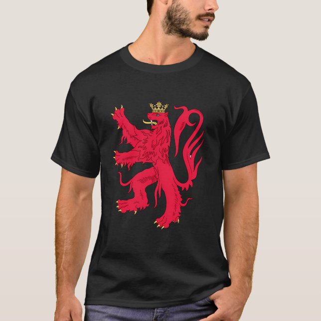 Luxembourg National Cres Letzebuerg Lion Rampant T-Shirt (Front)