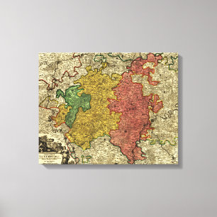 Luxembourg- Panoramic MapLuxembourg Canvas Print