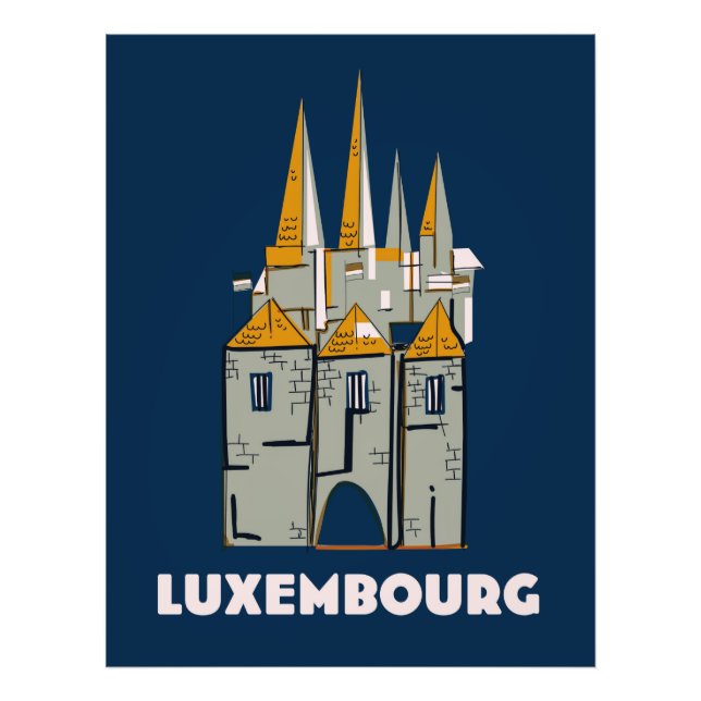 Luxembourg retro style travel poster (Front)