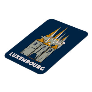 Luxembourg retro style travel poster magnet