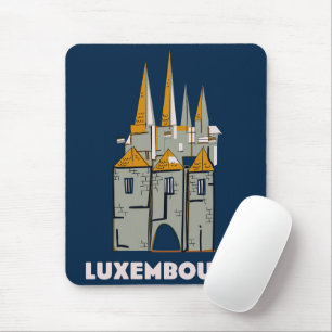 Luxembourg retro style travel poster mouse pad
