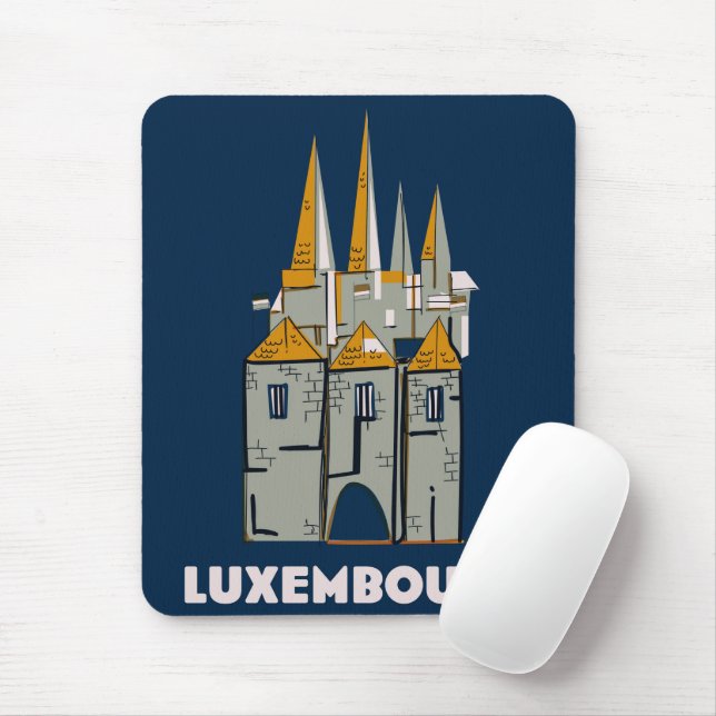 Luxembourg retro style travel poster mouse pad (With Mouse)