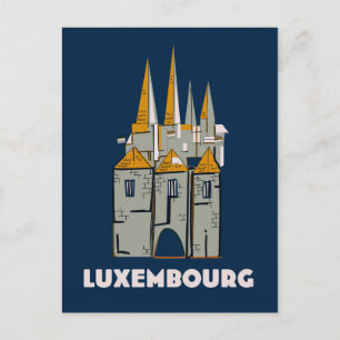 Luxembourg retro style travel poster postcard