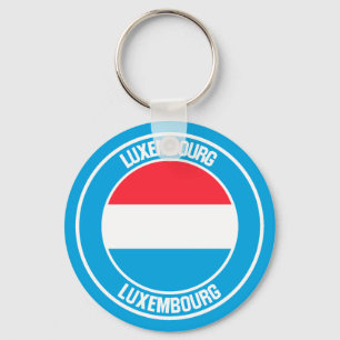Luxembourg Round Emblem Key Ring