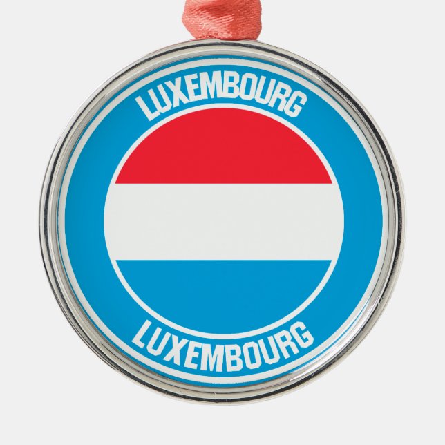 Luxembourg Round Emblem Metal Tree Decoration (Front)