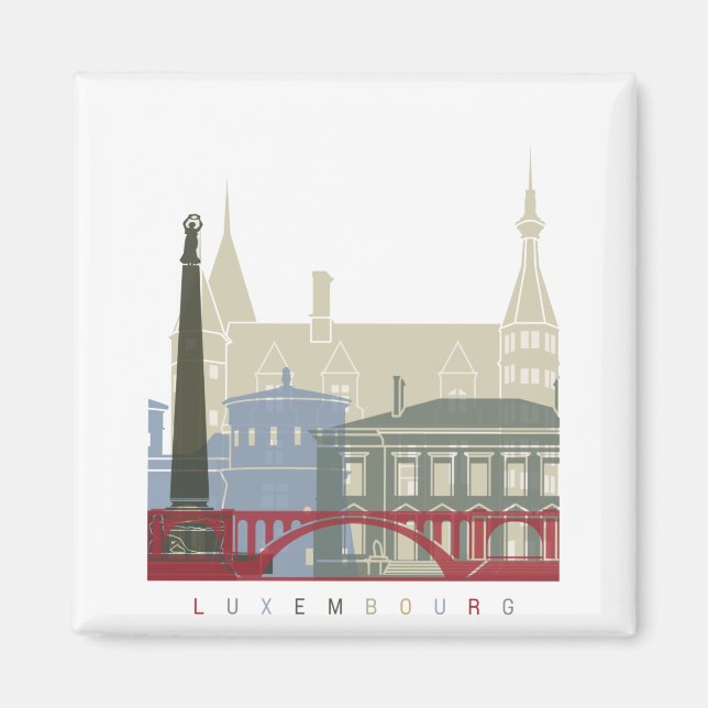 Luxembourg skyline poster magnet (Front)