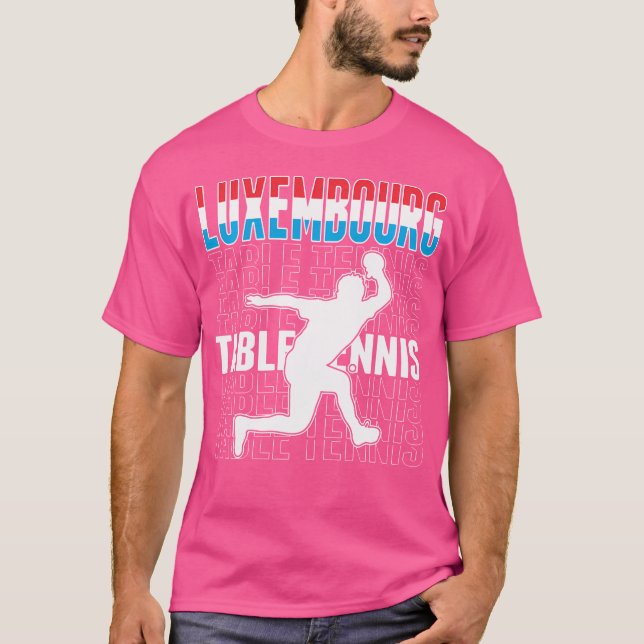 Luxembourg Table Tennis Lover Jersey Luxembourgish T-Shirt (Front)