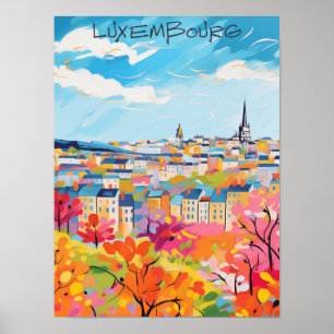 Luxembourg Travel City Wall Art Painting Aesthetic