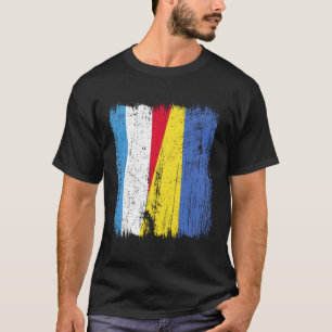 Luxembourg Ukraine Half Flag Luxembourgish Ukraini T-Shirt