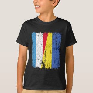 Luxembourg Ukraine Half Flag Luxembourgish Ukraini T-Shirt