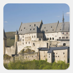 Luxembourg, Vianden. Vianden Chateau (b. 15th Square Sticker