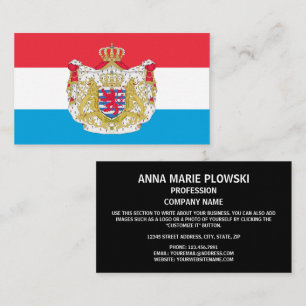 Luxembourgish Flag & Coat of Arms, Luxembourg Business Card