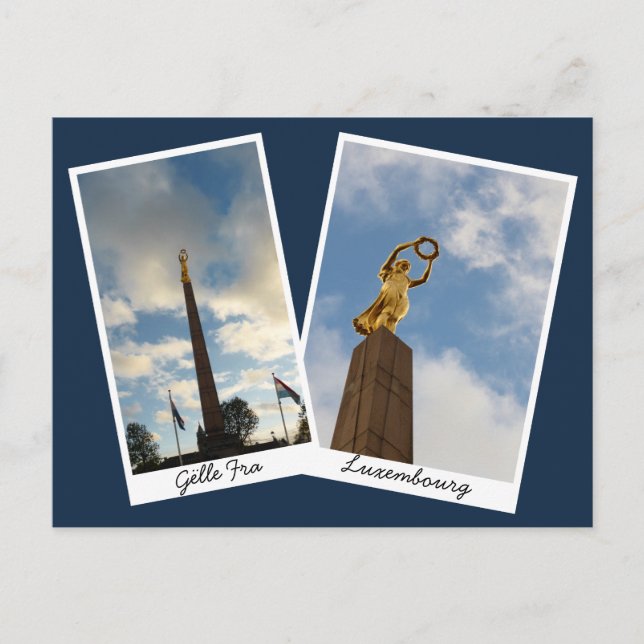 Luxembourg's Golden Lady Postcard (Front)