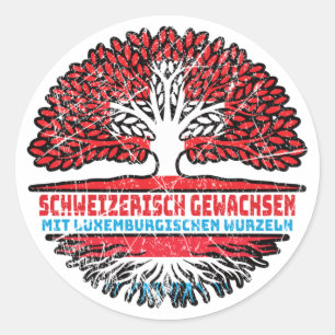 Luxemburg Luxemburgisch Schweizer Schweiz Baum Classic Round Sticker