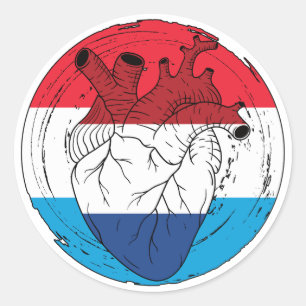 Luxemburgian Luxemburg Koningsdag Dutch Netherland Classic Round Sticker