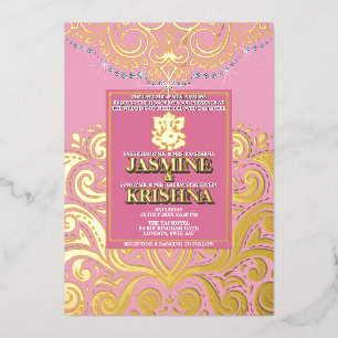 LuxGlitter Pink Gold Ganesha Hindu Wedding