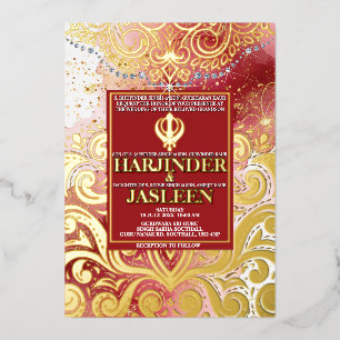 LuxGlitter Pink & Gold Sikh Anand Karaj Wedding