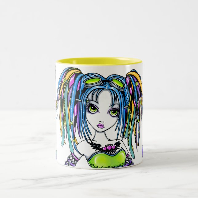 "Luxie" Rainbow Cyber Goth Hula Hoop Fae Mug (Center)