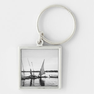 Luxor Egypt, Feluccas on the Nile 2 Key Ring