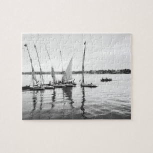 Luxor Egypt, Feluccas on the Nile Jigsaw Puzzle