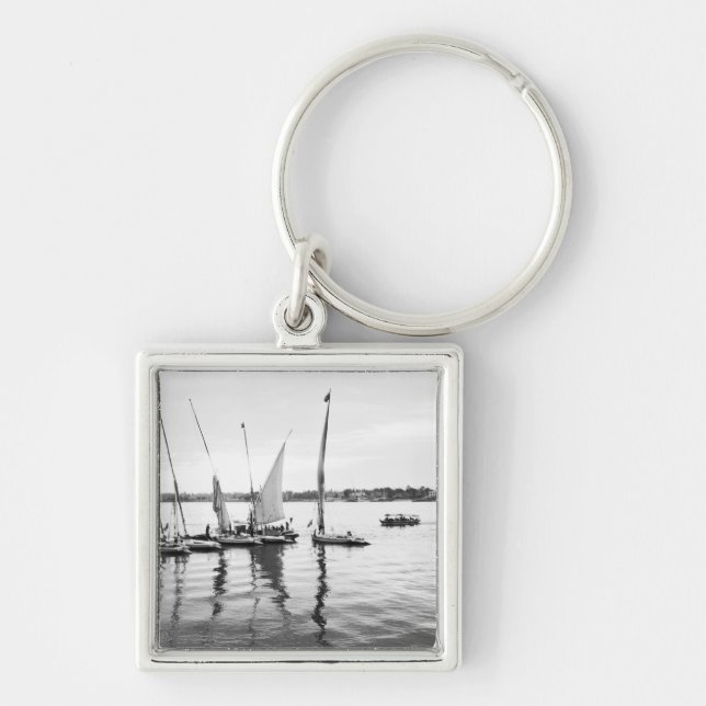 Luxor Egypt, Feluccas on the Nile Key Ring (Front)