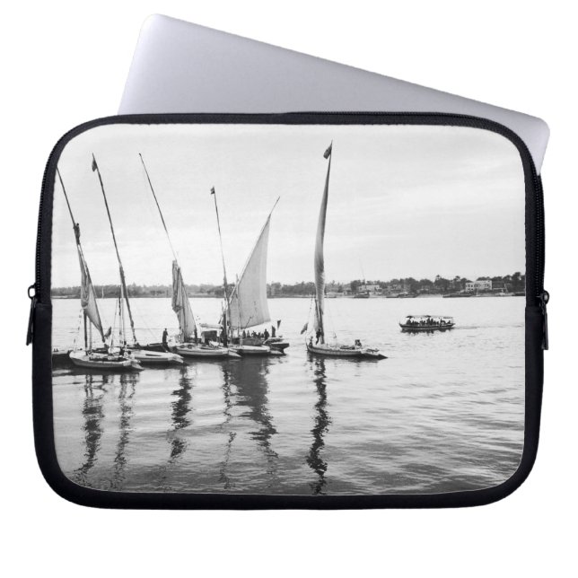 Luxor Egypt, Feluccas on the Nile Laptop Sleeve (Front)