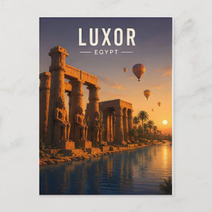 Luxor Egypt Nile Temples Ancient Heritage Travel Postcard