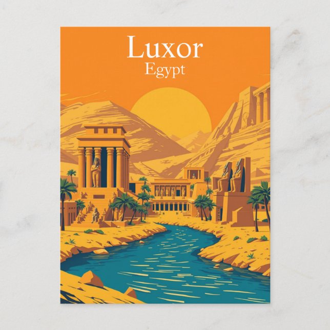 Luxor, Egypt Vintage Travel Postcard (Front)