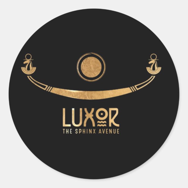 Luxor the Sphinx Avenue Khufus ship Karnak Egypt  Classic Round Sticker (Front)