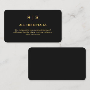 Luxuary Blac & Gold Wedding Enclosure Card