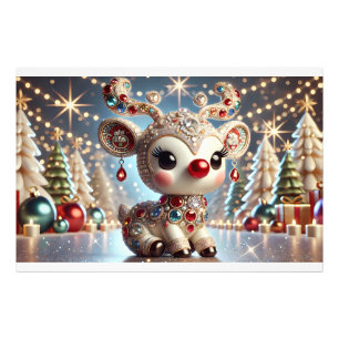 Luxurious 3D Render of Rudolph with Multicolored Photo Print