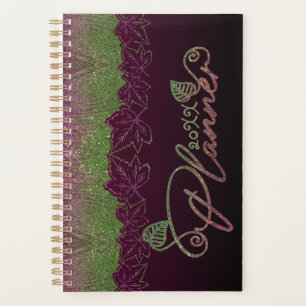 Luxurious agenda with cherry and green purine