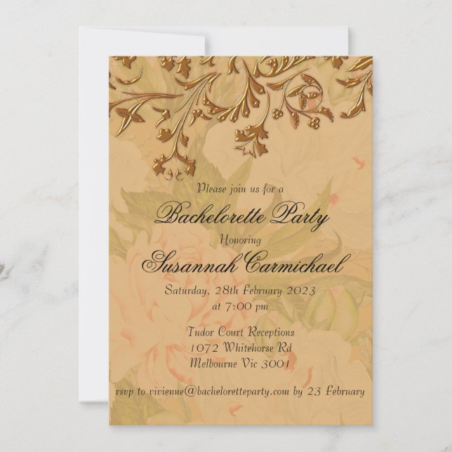 Luxurious and Elegant Boho Bachelorette Invitation (Front)