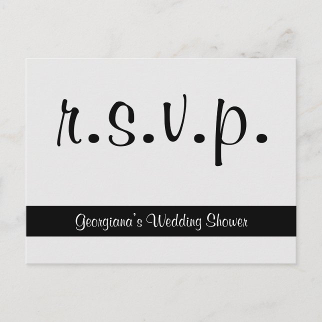 Luxurious and Elegant "r.s.v.p." Postcard (Front)