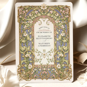 Luxurious Art Nouveau Floral Wedding Invitation