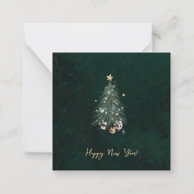 Luxurious, artistic design with a  festive tree card (Front)