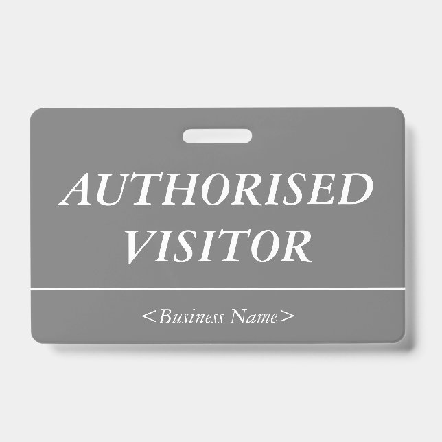 Luxurious "AUTHORISED VISITOR" Badge ID Badge (Front)