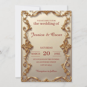 Luxurious Baroque Gold Wedding Invitation